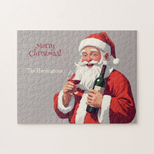 Custom Text Funny Betrunken Santa Puzzle