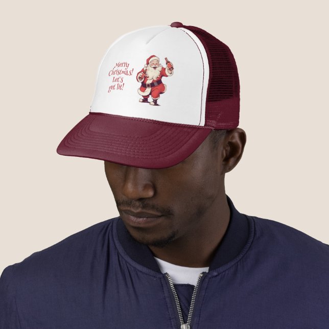 Custom Text Funny Betrunken Santa Truckerkappe (Beispiel)