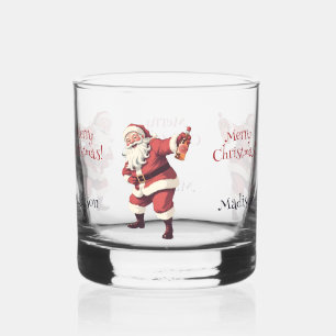 Custom Text Funny Betrunken Santa Whiskyglas