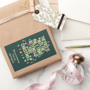 Custom Text Funny Lit Weihnachtsbaum Rechteckiger Aufkleber