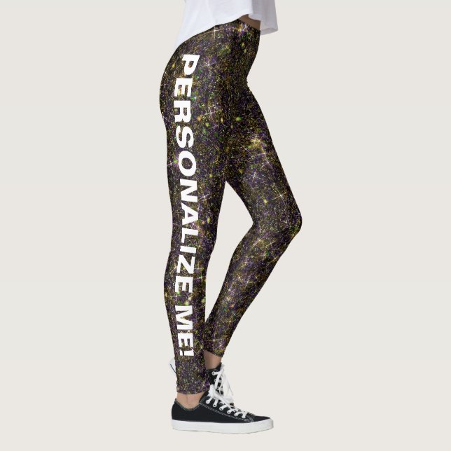 CUSTOM-TEXT für den schimmernden Cavern Brown Jewe Leggings (Rechts)