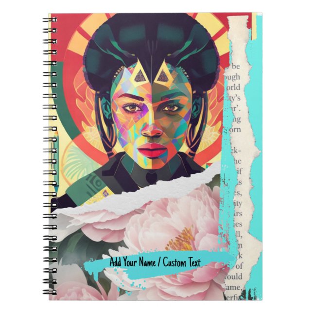 CUSTOM TEXT - Geometrische SchönheitsCollage - Ai  Notizblock (Vorderseite)
