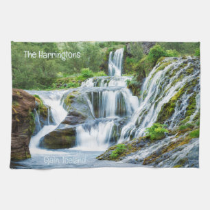 Custom Text Gjain Waterfall, Island Geschirrtuch