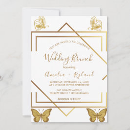 Custom Text Gold Butterfly Hochzeitsbrot Einladung