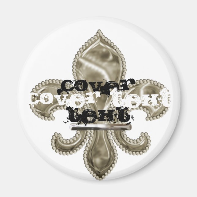 Custom Text Gold Lilie Round Magnet (Vorne)