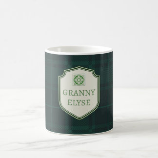 Custom Text Großmutter Green Kariert Kaffeetasse