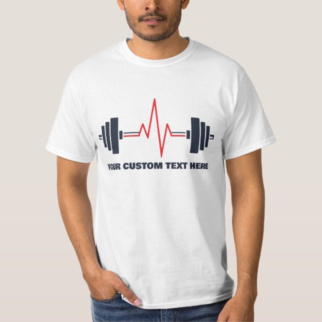Custom Text Gym Fitness Motivation T-Shirt (Vorderseite)