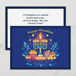 Custom text Happy Hanukkah ✡️, Feiertagskarte