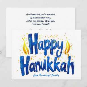 Custom text Happy Hanukkah ✡️, Feiertagskarte