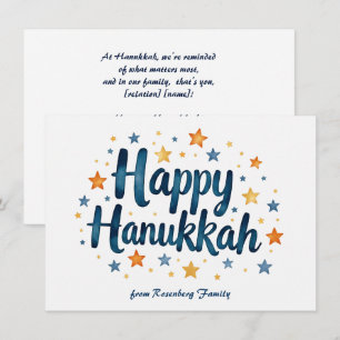 Custom text Happy Hanukkah ✡️, Feiertagskarte