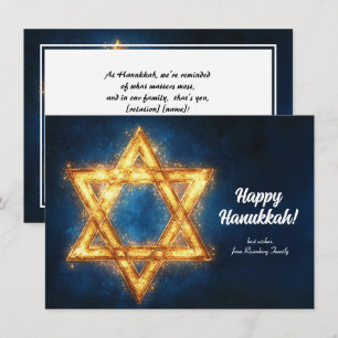 Custom text Happy Hanukkah ✡️, Star von David Feiertagskarte
