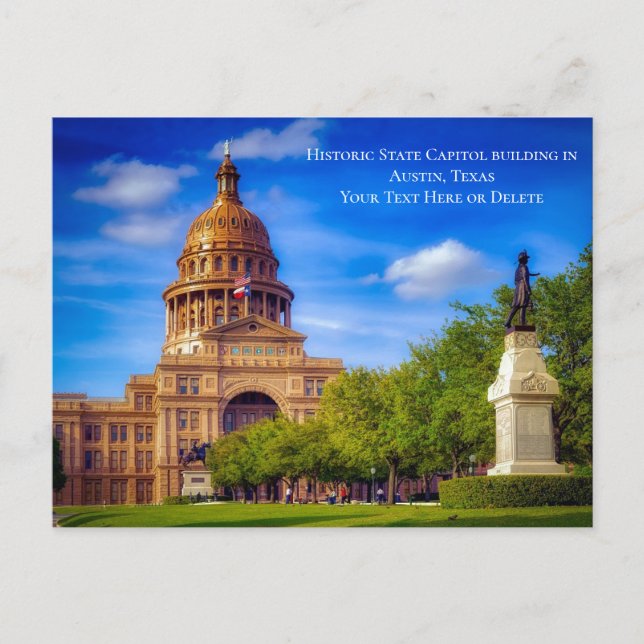 Custom Text Historic State Capitol Austin Texas Postkarte (Vorderseite)