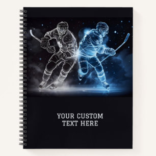 Custom Text Ice Hockey Notizbuch