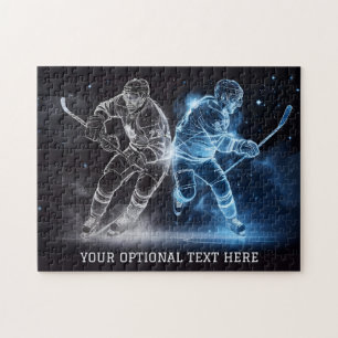 Custom Text Ice Hockey Puzzle