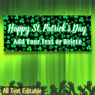 Custom Text Irish Party St Patrick's Day Kleeblatt Banner