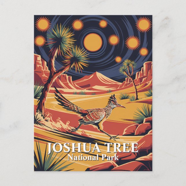 Custom Text Joshua Tree Wildlife Roadrunner Desert Postkarte (Vorderseite)
