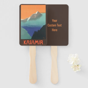 Custom text Kashmir India Vintage Travel Fan Set Fächer