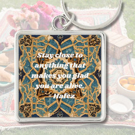 Custom Text Khatam Marquetry iranische Kunstgesche Schlüsselanhänger