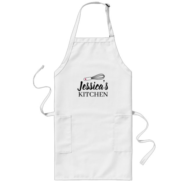 Custom Text Kitchen Apron Lange Schürze (Vorne)