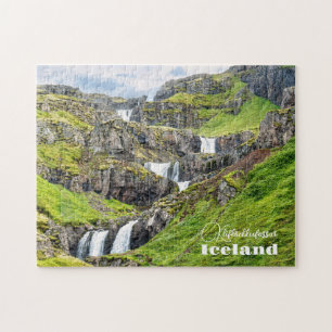 Custom Text Klifbrekkufossar, Island Puzzle