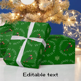 Custom Text Läufer mit Geschenk Weihnachten grün Geschenkpapier