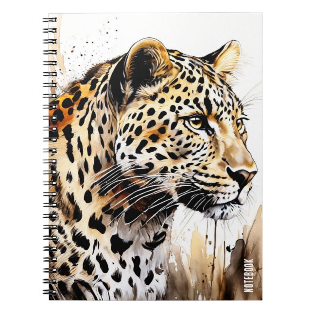 CUSTOM TEXT : Leopard Notebook Journal Notizblock (Vorderseite)