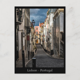 Custom Text Lissabon Street, Portugal Postcard Postkarte