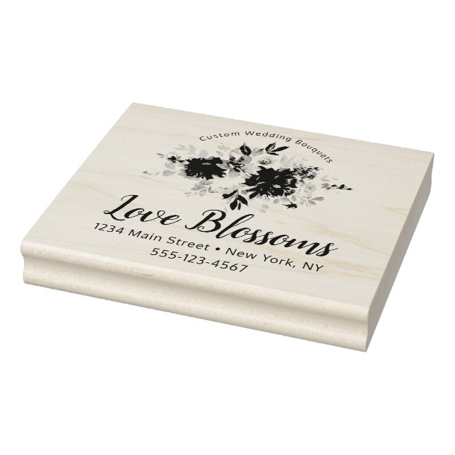 Custom Text & Logo Florist Business Bouquet Gummistempel (Stempel)
