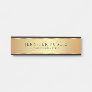 Custom Text Luxe Trendy Black & Gold Beruflich Türschild