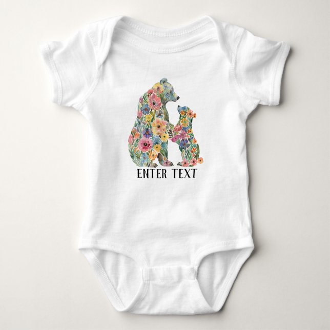 Custom Text Mama Bear Girl Baby Strampler (Vorderseite)