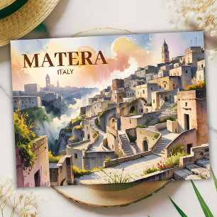 Custom Text Matera Italien Reisen Sassi di Matera Postkarte