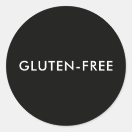 Custom Text Modern Black Gluten-free Food Label Runder Aufkleber
