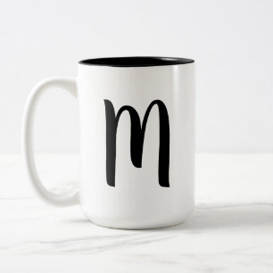 CUSTOM TEXT Monogram Coffee Cups Zweifarbige Tasse