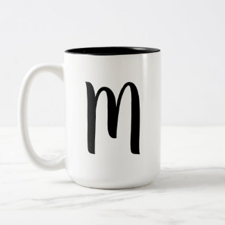 CUSTOM TEXT Monogram Coffee Cups Zweifarbige Tasse
