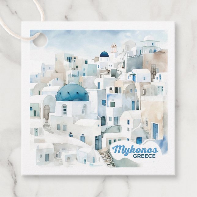 Custom Text Mykonos Griechenland Geschenkanhänger (Vorderseite)