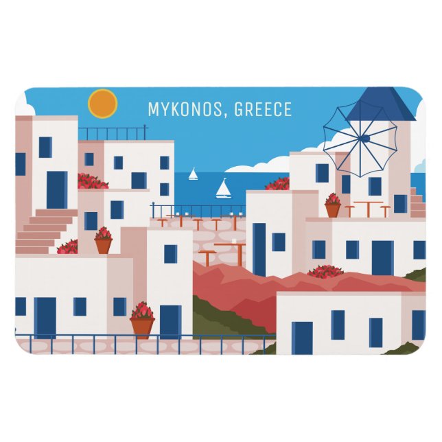 Custom Text Mykonos Griechenland Magnet (Horizontal)