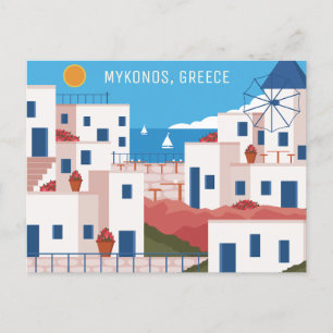 Custom Text Mykonos Griechenland Postkarte