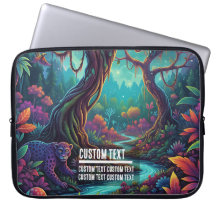 Custom Text Mystical Forest Jaguar Colorful
