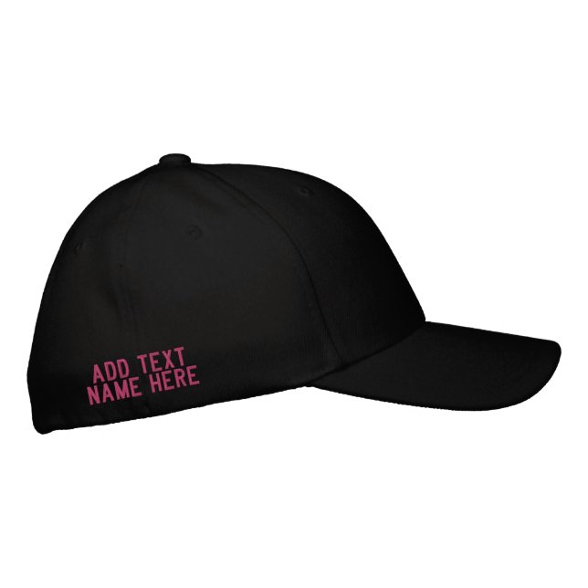 Custom Text Name Hat Your Embroidered Baseball Cap Bestickte Baseballkappe (Rechts)