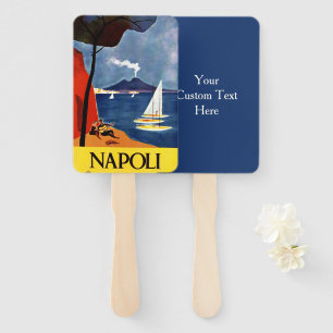 Custom text Napoli Neapel Vintage Travel Fan Set Fächer