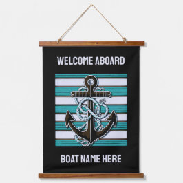 Custom Text Nautical Anchor Wandteppich Mit Holzrahmen