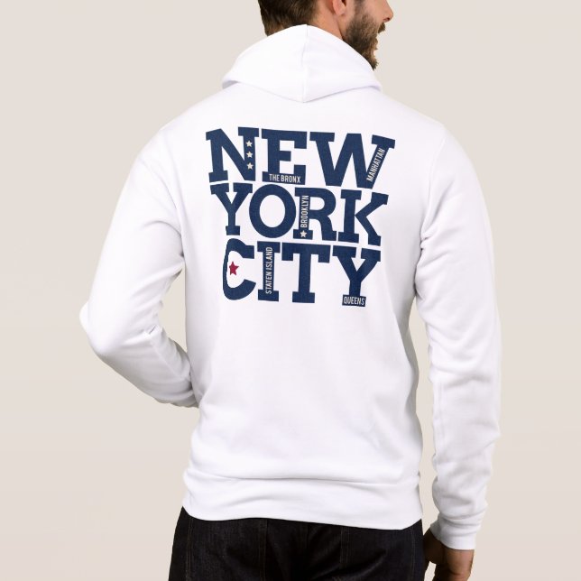 Custom Text New York City Hoodie (Rückseite)