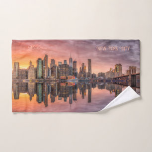 Custom Text New York City Skyline Handtuch