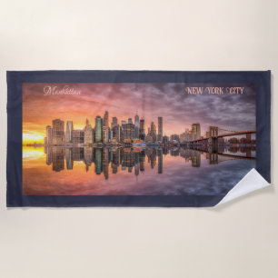 Custom Text New York City Skyline Strandtuch