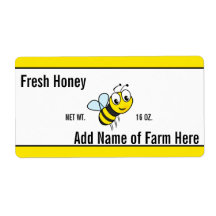Custom Text on Bee Honey Jar