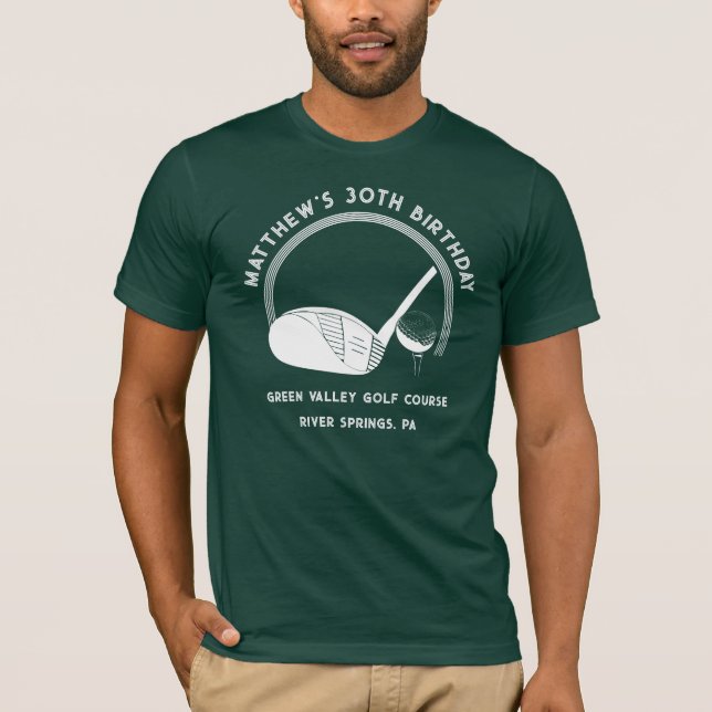 Custom Text Personalized Golf Event  T-Shirt (Vorderseite)