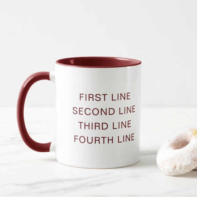 Custom Text Personalized Maroon 11 oz Combo Tasse (Mit Donut)