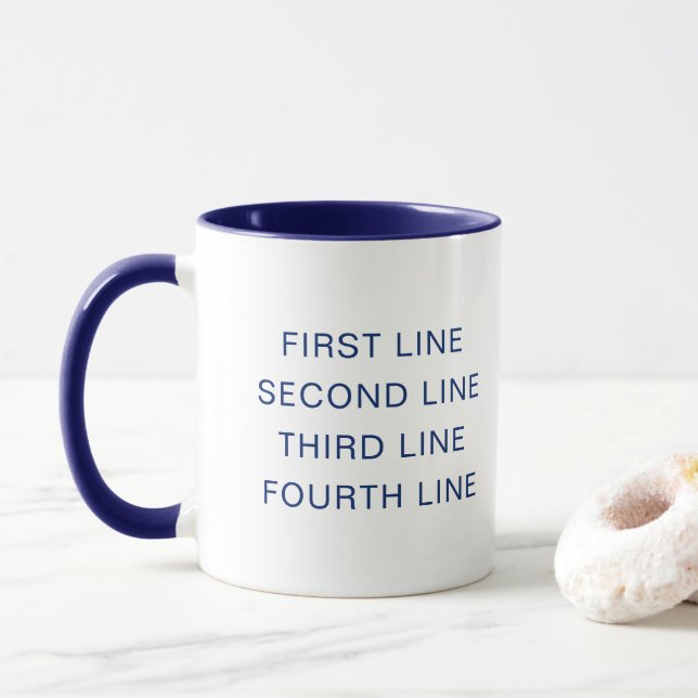 Custom Text Personalized Navy 11 oz Combo Tasse (Mit Donut)