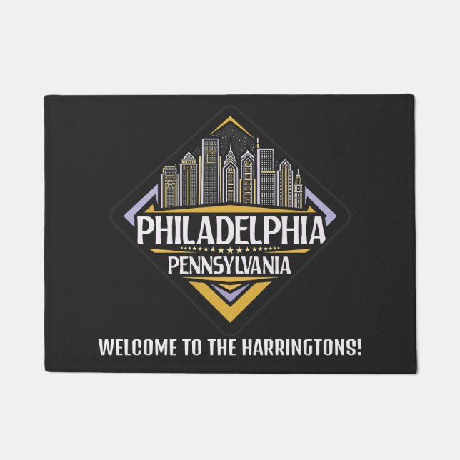 Custom Text Philadelphia Pennsylvania Fußmatte (Vorderseite)