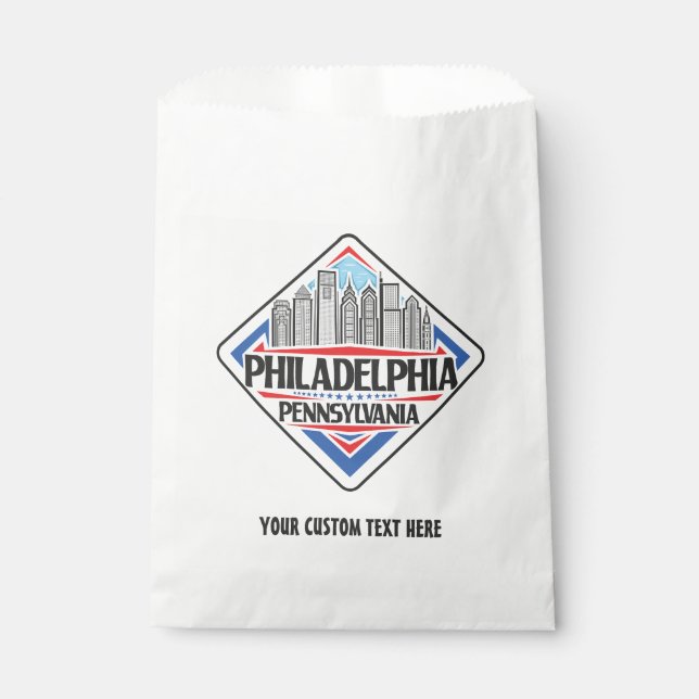 Custom Text Philadelphia Pennsylvania Geschenktütchen (Vorderseite)